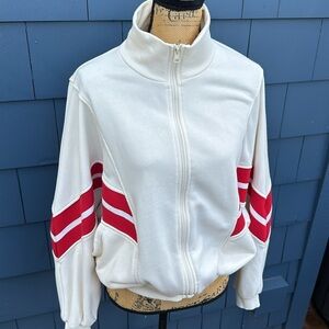 ❤️🤍❤️Fashion Nova 70’s style jacket white red medium creamy